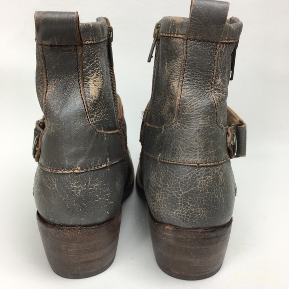 NWOB BED STÜ Gray Distressed Leather Boots - Picture 2 of 8